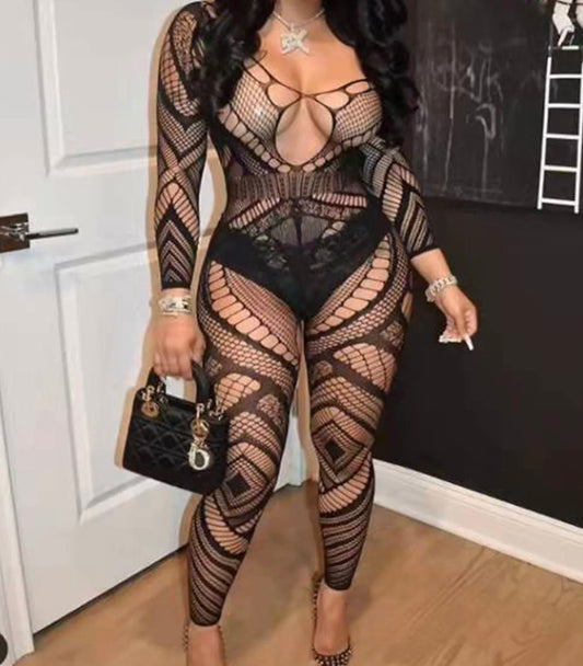 Fishnet body suit